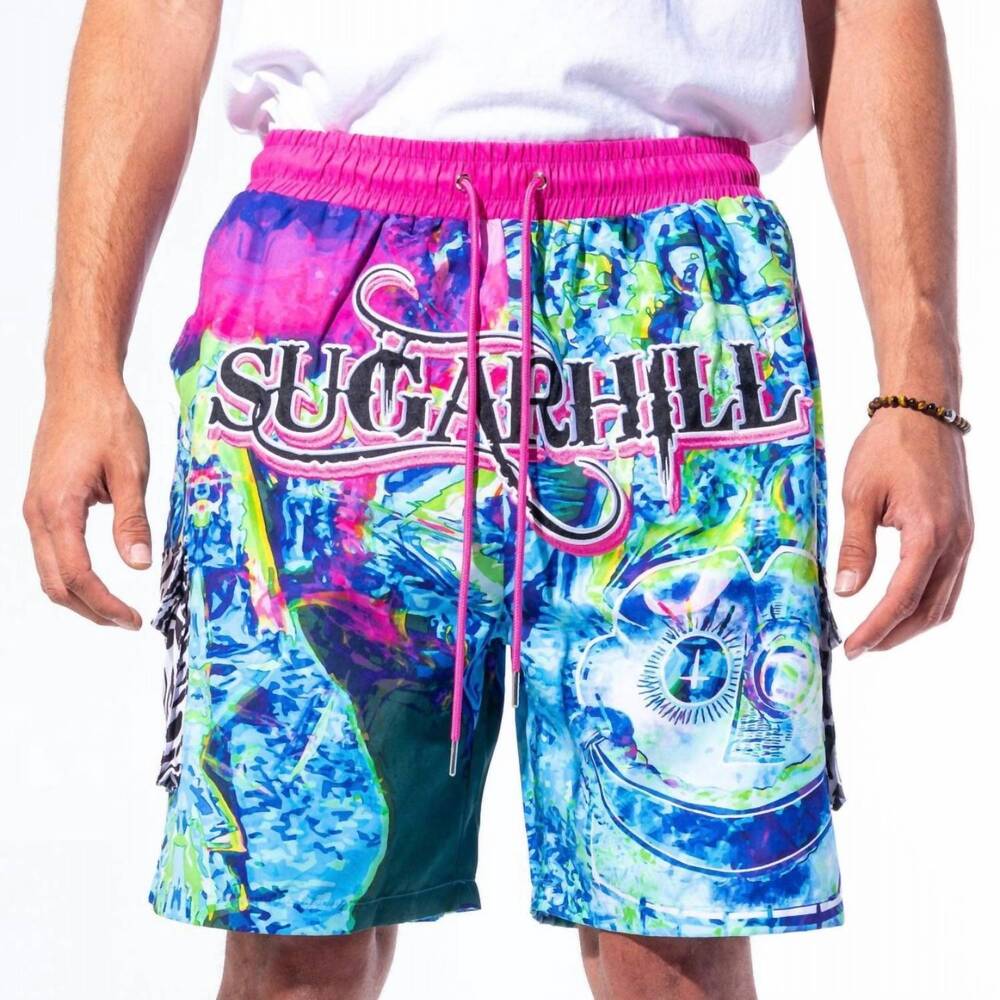 NEW SUGAR HILL men's woogie cabana short in blue